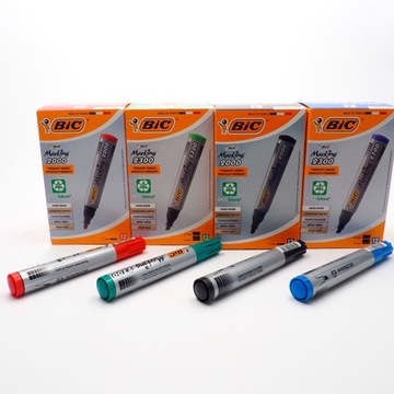 Перманентный маркер BIC 2300, черный, со скошенной кромкой