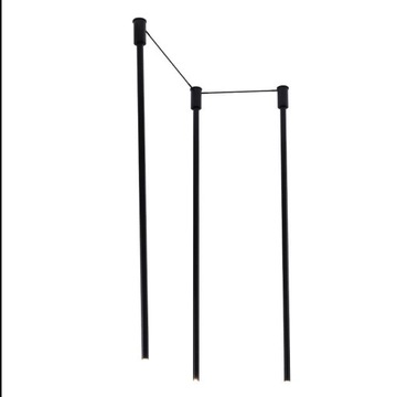 Minimalistyczna lampa sufitowa Alha N 9004 Dohar potrójna sople tuby czarny