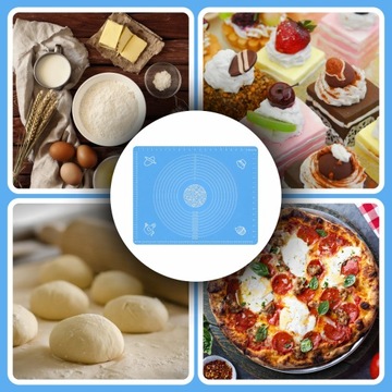 СИЛИКОНОВАЯ ДОСКА XXL БОЛЬШОЙ КОВРИК 64х45см, СКЛАДНАЯ, ПРОТИВСКОЛЬЗЯЩАЯ ДЛЯ ТОРТА