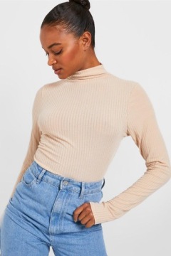 LC91201 *БОДИ BOOHOO ВЫСОКОЕ В РЕБРУСКУ С ДЛИННЫМ РУКАВОМ M