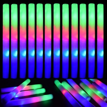 60 szt. Pianki LED Glow Sticks migające świecące