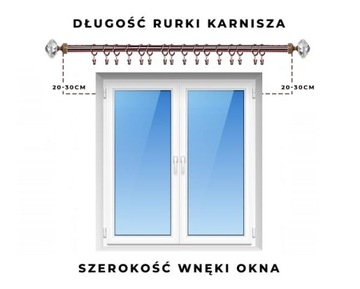KARNISZ POJEDYNCZY PROSTY 19mm 160cm BIAŁY CZARNY
