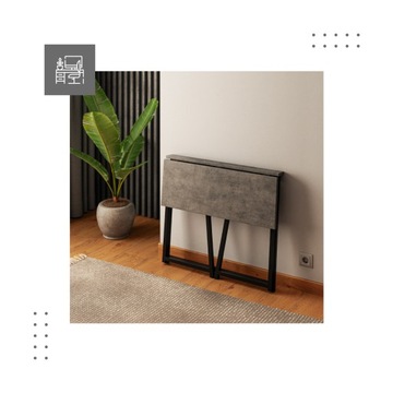 Легкий промышленный минималистичный складной стол LOFT Leader 1,5 Grey