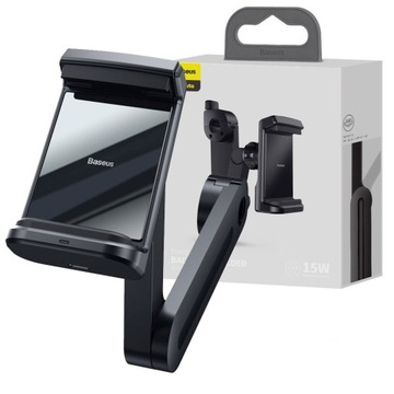 АВТОМОБИЛЬНЫЙ ДЕРЖАТЕЛЬ BASEUS С ЗАРЯДНЫМ УСТРОЙСТВОМ QI ПОДГОЛОВНИК