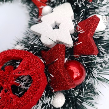 РОЖДЕСТВЕНСКИЙ ВЕНОК НА ДВЕРЬ, РОЖДЕСТВЕНСКИЙ ВЕНОК, ПЛАТЬЕ, 40 СМ, КРАСНЫЙ