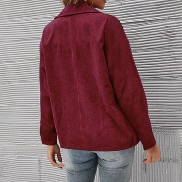 Spring Autumn Women Casual Corduroy Long Shirt Jac