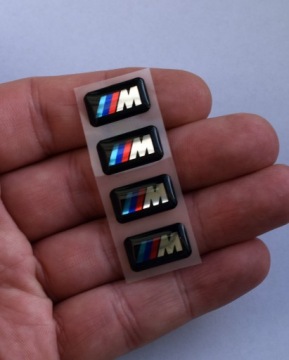 1x хромированная наклейка BMW M-Power с 3D-логотипом на дисках, руле, кокпите 18x10 мм