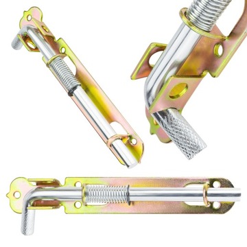 Rygiel ze SPRĘŻYNĄ ZASUWA do bramy BRAMOWA 180 mm