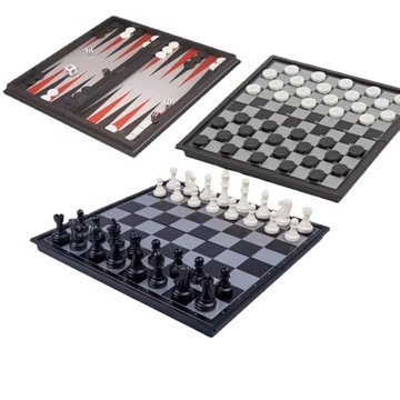 Magnetyczne szachy backgammon, trzy w jednym, szachy i karciana gra plansz