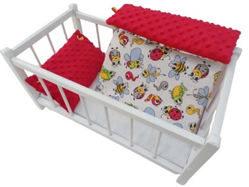 DREWNIANE ŁÓŻECZKO dla lalek + POŚCIEL - PRODUCENT.