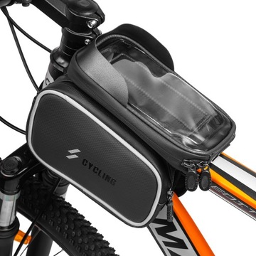 СУМКА ДЛЯ ВЕЛОСИПЕДА ЧЕХОЛ ДЛЯ ТЕЛЕФОНА ОБЪЕМ 1,5 Л ПУ ВОДОНЕПРОНИЦАЕМОЕ СЕДЛО СО СЪЕМНОЙ РУЧКОЙ