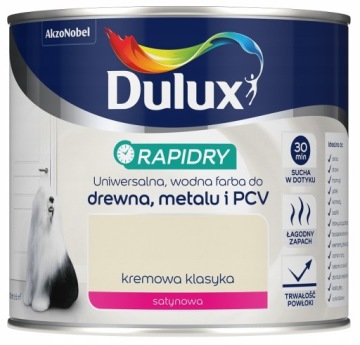 DULUX EMALIA RAPIDRY 0,4L KREMOWA KLASYKA SATYNOWA