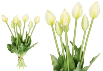 TULIPANY BUKIET TULIPANÓW KWIATY GUMOWE 42CM 7GAŁ
