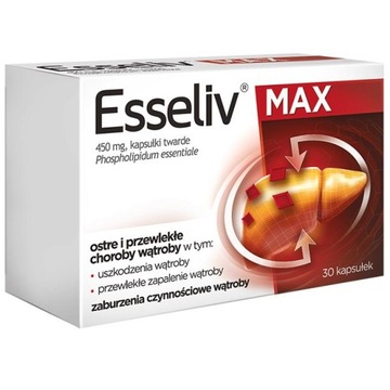Esseliv Max fosfolipidy z soi lek na wątrobę 30x