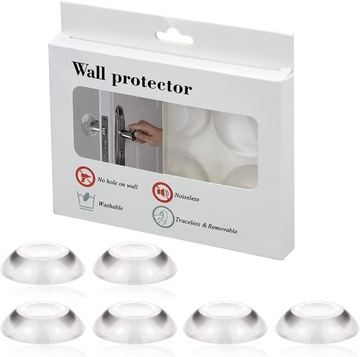 РУЧКА ДВЕРНАЯ БАМПЕР, САМОКЛЕЯЩАЯСЯ, ПРОЗРАЧНАЯ ДЛЯ СТЕН - 6 шт.