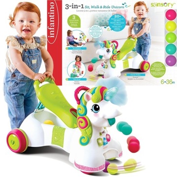 INFANTINO WALKER PUSH RIDE-ON UNICORN 3в1