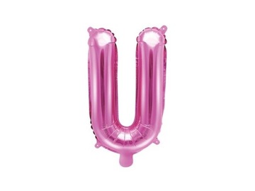 Balon foliowy jasnoróżowy litera U 35cm