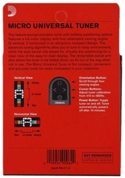 PW-CT-13 Micro Tuner chromatyczny Na Główkę Instrumentu D'Addario