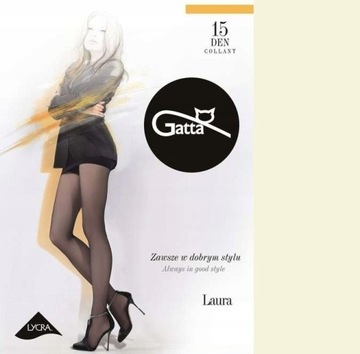 Gatta Laura 15den rajstopy lycra panna 4