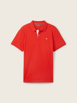 Tom Tailor Basic Polo With Contrast - Basic Red