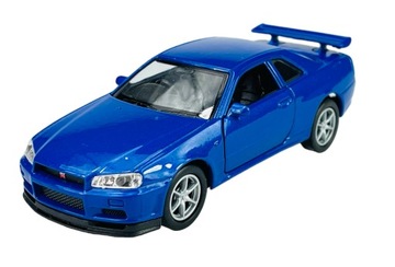 WELLY NISSAN SKYLINE GT-R R34 NIEBIESKI 1:34 NOWY