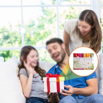 36-KOLOR PISAKI MAZAKI AKRYLOWE MARKERY PODWÓJNE PĘDZELKI AKWARELA PISAK
