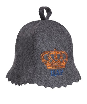 ШАПКА ВОЙЛОЧНАЯ ДЛЯ САУНЫ, СЕРАЯ, УНИВЕРСАЛЬНАЯ ДЛЯ САУНЫ