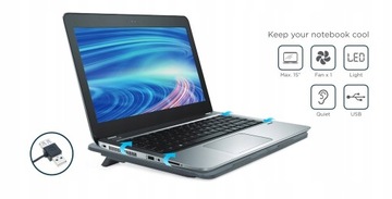 ОХЛАЖДАЮЩАЯ ПОДСТАВКА ДЛЯ НОУТБУКА С ВЕНТИЛЯТОРОМ LEDI 15