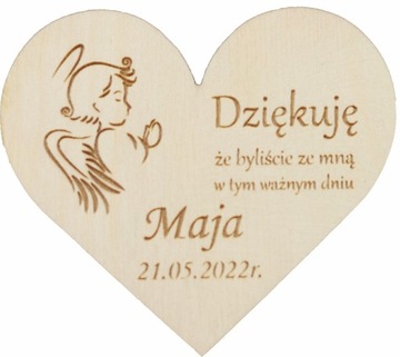 Podziękowanie Dla Gości Komunia Serce z Magnesem