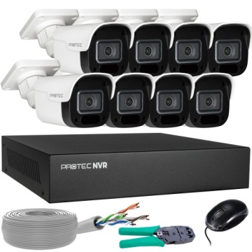 Sada monitorování 8 kamer Ip PoE 4Mpx s mikrofonem náhled bez hdd