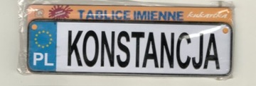 KONSTANCJA mini Tablica Rejestracyjna Imienna