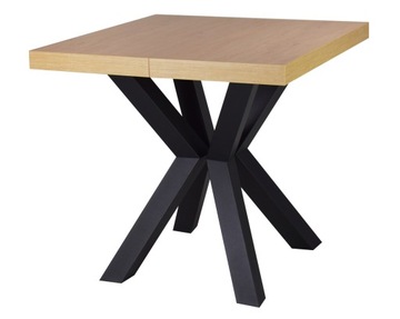 STÓŁ LV-56M 80/80/2X50 BLAT DĄB CRAFT, NOGI CZARNE METALOWE