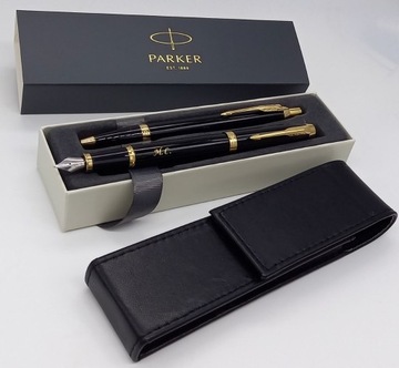 Шариковая ручка Parker IM Black GT С ГРАВИРОВКОЙ Футляр КОЖАНЫЙ ПОДАРОК