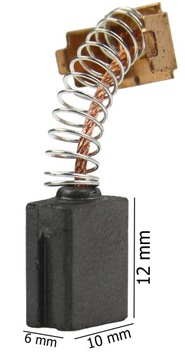 SZCZOTKI WĘGLOWE elektronarzędzi 6x10x12mm rowek