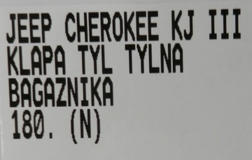 JEEP CHEROKEE KJ III VÍKO KUFRU ZADNÍ BOK SKLO (OKNO) KUFRU KOMPLETNÍ