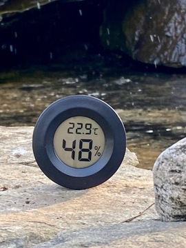 Термометр + гигрометр ЖК-дисплей -50~110°C круглый черный