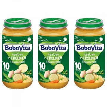 BoboVita Zupa krem z królikiem i kluseczkami po 10 miesiącu 3 x 250 g