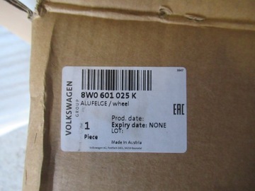 4× DISK HLINÍK AUDI OE A4 7.5" X 17" 5X112 ET 38