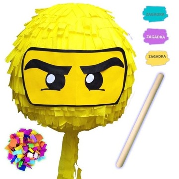 PINIATA NINJA ŻÓŁTY PINATA NA URODZINY + GRATISY