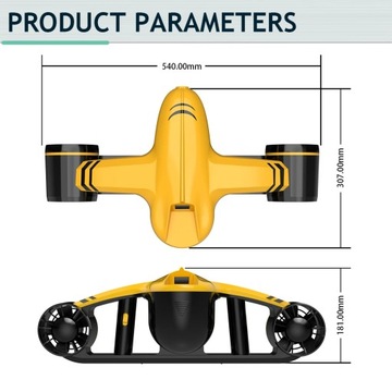 Подводный гидроцикл с компактным подводным двойным гребным винтом.