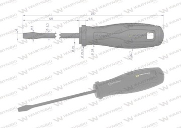Плоская отвертка 6 x 125 мм отвертка Waryński