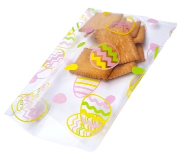 Woreczki torebki celofanowe WIELKANOCNE foliowe na ciastka 15x25 25 szt