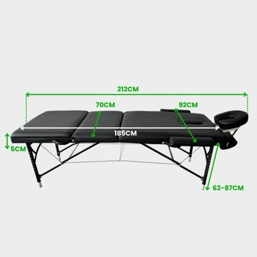 Кровать массажный стол складной алюминиевый 3-х сегментный мобильный портативный 70 см