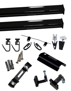 Двойной потолочный карниз, ЧЕРНЫЙ, карнизы, алюминиевый потолочный карниз, 220 см