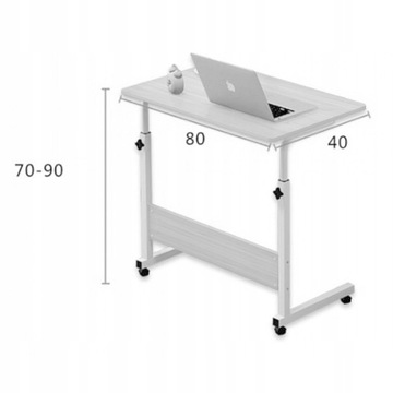 Mobilne regulowane biurko stolik na kółkach wysoki pod laptop tablet kawę