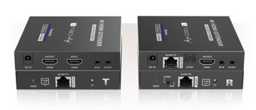 Techly Extender HDMI 4K UHD*60Hz 70 m po Skrętce Cat6/6A/7 Kaskadowy