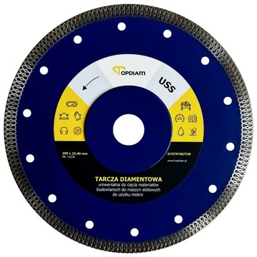 TARCZA DIAMENTOWA DO CIĘCIA CERAMIKI GRESU - TOPDIAM USS 200 mm