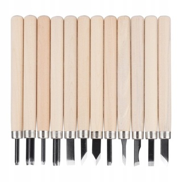 Dłuto dłuta noże do rzeźbienia w drewnie rzeźbiarskie zestaw dłut 12 szt.