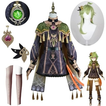 Genshin Impact Collei Cosplay Kostium + Peruka,L