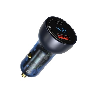 BASEUS MOCNA ŁADOWARKA SAMOCHODOWA ZASILACZ USB-A USB-C 65W Z KABELEM USB-C